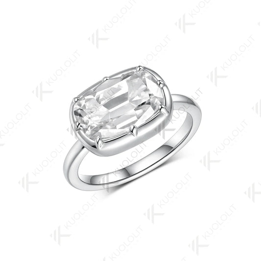 Kuololit 4.5CT OMC Moissanie Ring for Women Soild 10K 14K Yellow Gold Yellow Gold Engagement Ring for Christmas Gifts Engagement