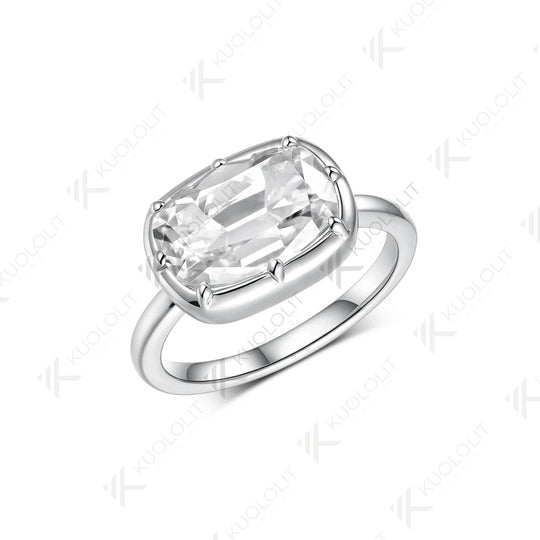 Kuololit 4.5CT OMC Moissanie Ring for Women Soild 10K 14K Yellow Gold Yellow Gold Engagement Ring for Christmas Gifts Engagement