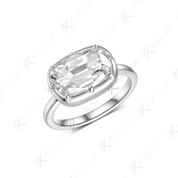 Kuololit 4.5CT OMC Moissanie Ring for Women Soild 10K 14K Yellow Gold Yellow Gold Engagement Ring for Christmas Gifts Engagement