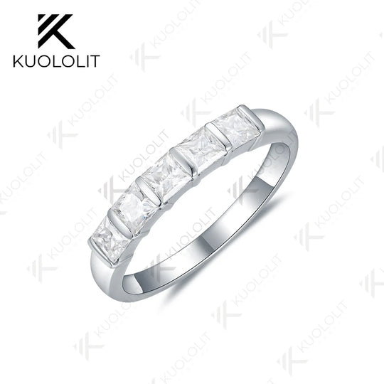 Kuololit 1.5CTW Princess Cut Lab Grown Diamonds Ring for Women Solid18K14K10K Wedding Bands for Engagement Christmas Gifts Party