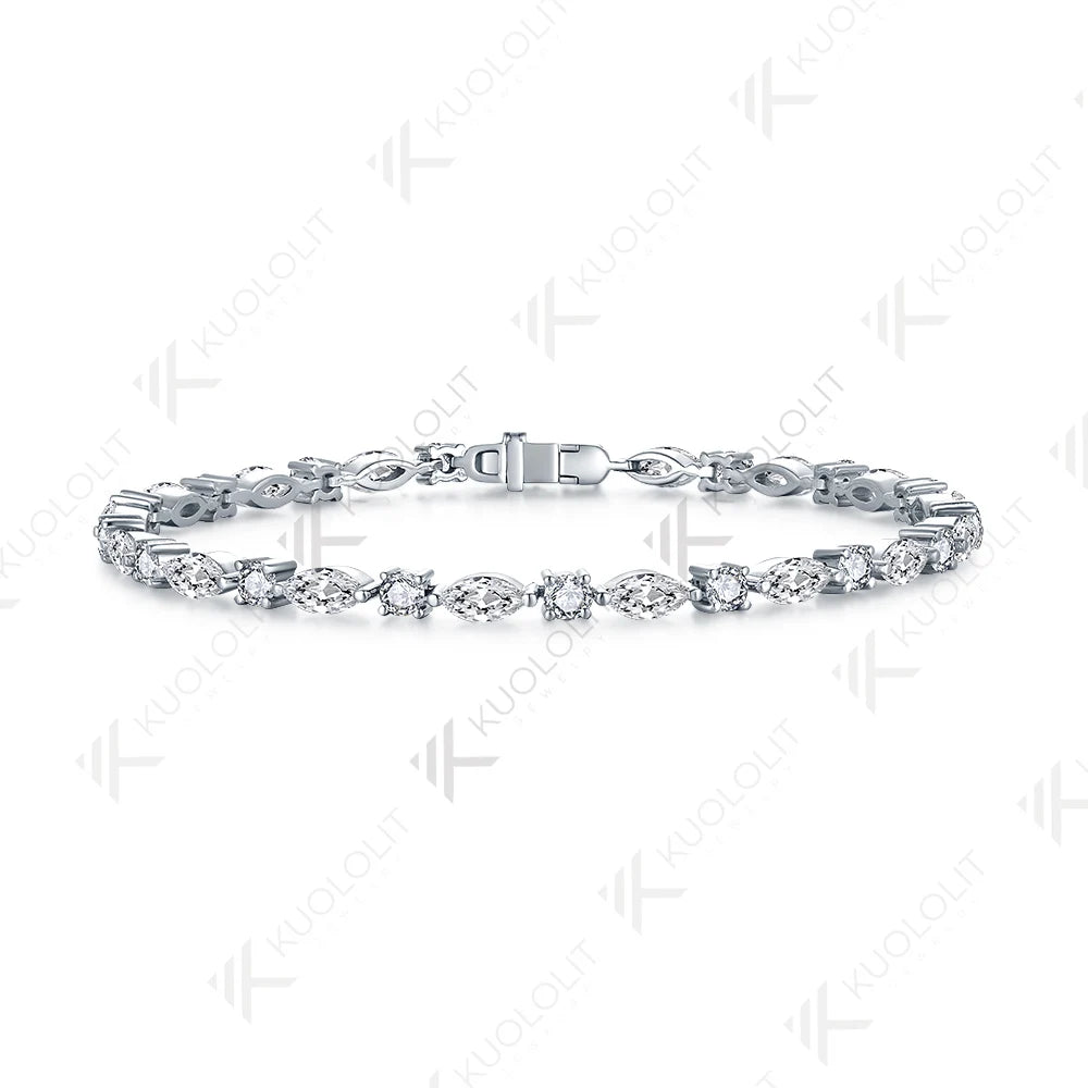 Kuololit 6.8CTW MoissaniteTennis Bracelet for Women Solid 18K 14K 10K 585 Yellow Gold D VS1 Diamond Bracelet for Christmas Gifts