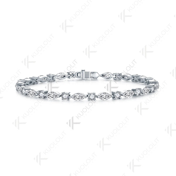 Kuololit 6.8CTW MoissaniteTennis Bracelet for Women Solid 18K 14K 10K 585 Yellow Gold D VS1 Diamond Bracelet for Christmas Gifts