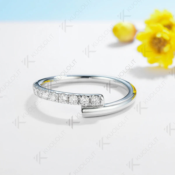 Kuololit 0.33CTW Lab Grown Diamonds Band Rings for Women Solid 18K 14K 10K Gold Wedding Band Ring for Engagement Christmas Gifts