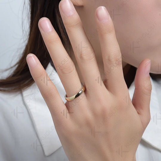 Kuololit PT900 0.54CTW Lab Grown Diamonds Band Rings for Women Solid  14K 10K 585 Gold Wedding Band for Engagement Christmas