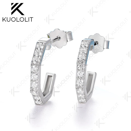 Kuololit 0.36CTW Lab Grown Diamonds Custom Stud Earrings for Women Solid 14K 10K 585 Yellow Gold Earrings for Engagement Wedding