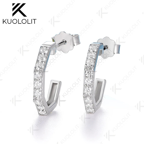 Kuololit 0.36CTW Lab Grown Diamonds Custom Stud Earrings for Women Solid 14K 10K 585 Yellow Gold Earrings for Engagement Wedding