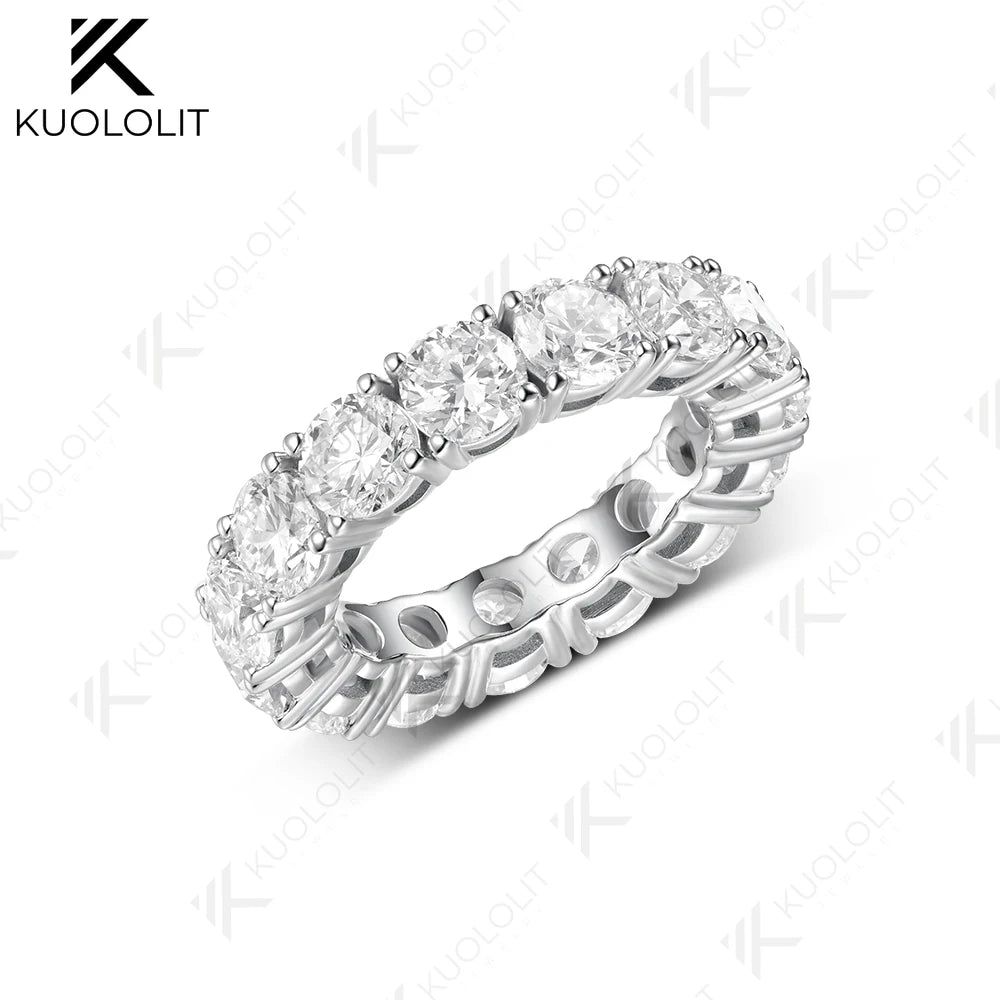 Kuololit 7CTW Lab Grown Diamonds Custom Set Ring for Women Solid 14K