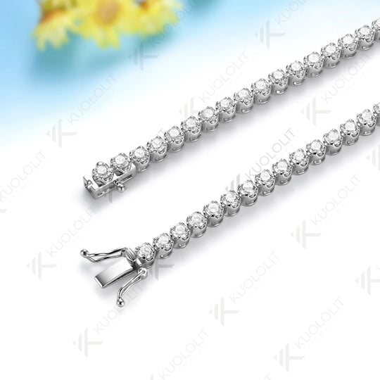 Kuololit 6CTW Lab Grown Diamonds Bracelet for Women Solid 14K 10K Yellow Gold Tennis Bracelet for Christmas Party Luxury Gifts