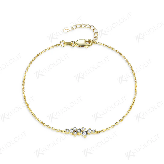 Kuololit Moissanite Bracelets for Women Men 585 18K 10K Adjustable Chains Bracelets Charm for Engagement Party Christmas Gifts