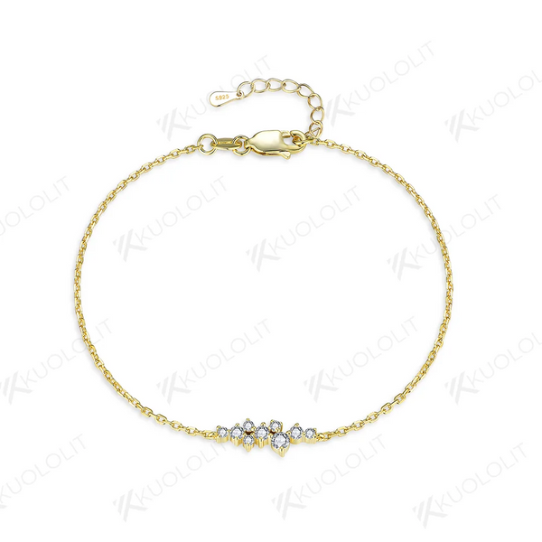 Kuololit Moissanite Bracelets for Women Men 585 18K 10K Adjustable Chains Bracelets Charm for Engagement Party Christmas Gifts