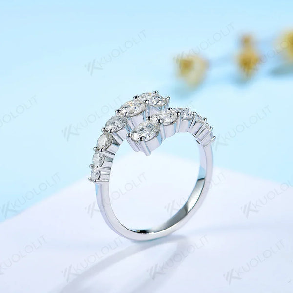 Kuololit 3CTW Round Moissanite Rings for Men Women Yellow Gold 18K 14K 10K 925 Sliver Band Ring for Engagement Wedding Classic