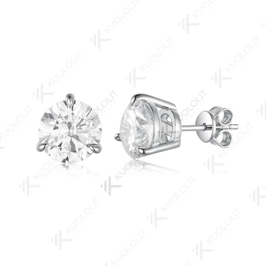 Kuololit 4CTW IGI Lab Grown Diamonds Stud Earirngs for Women Solid 14K 10K Gold D VS1 Diamonds Jewelry for Party Christmas Gifts