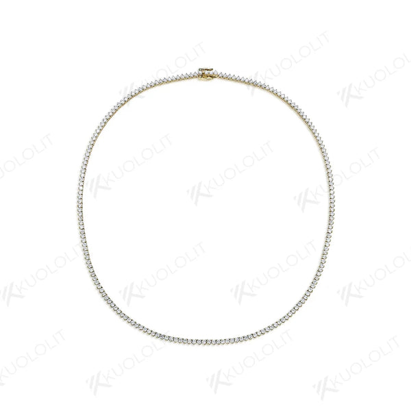 Kuololit 5.25CTW Lab Grown Diamonds Tennis Necklaces for Women Men Solid 14K 10K Gold Silver for Engagement Party Christmas