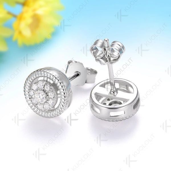 Kuololit 0.25CTW Lab Grown Diamonds Custom Stud Earrings for Women Solid 14K10K 585 Yellow Gold Stud Earrings for Christmas Gift