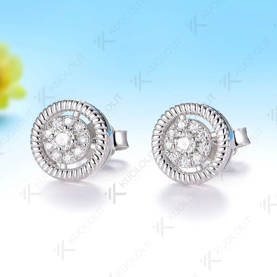 Kuololit 0.25CTW Lab Grown Diamonds Custom Stud Earrings for Women Solid 14K10K 585 Yellow Gold Stud Earrings for Christmas Gift