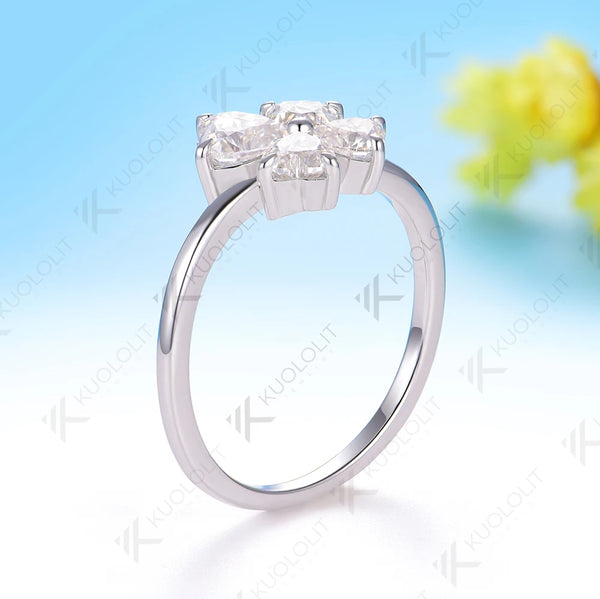 Kuololit 1.5CT Moissanite Ring for Women Solid 18K 14K 10K Yellow Gold Heart Cut Engagement Ring for Anniversary Christmas Gifts