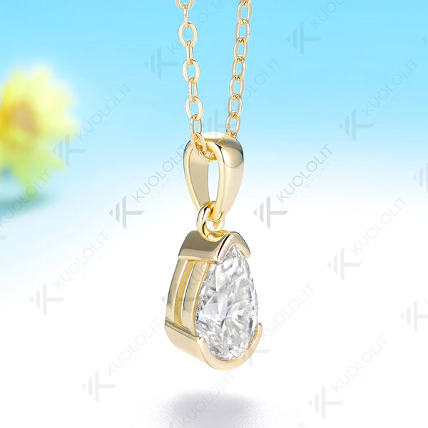 Kuololit 1.5ct IGI Lab Grown Diamonds Custom Necklace for Women Solid 585 14K 10K White Gold Necklace for Christmas Gifts Party