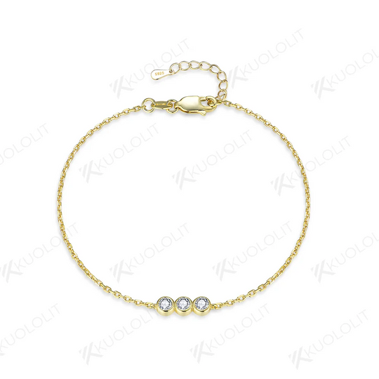 Kuololit Moissanite Bracelets for Women Men 585 18K 10K Adjustable Chains Charm Bracelets  for Engagement Party Christmas Gifts