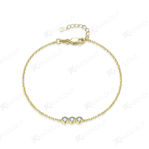 Kuololit Moissanite Bracelets for Women Men 585 18K 10K Adjustable Chains Charm Bracelets  for Engagement Party Christmas Gifts