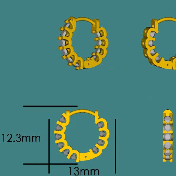 Kuololit Lab Grown Diamonds Hoop Earrings for Women 18K 14K 10K Solid Gold White Gold 925 Silver Clip Hoop for Christmas Classic