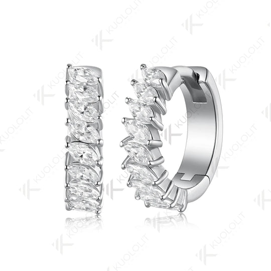 Kuololit 0.9CTW Lab Grown Diamonds Custom Hoop Earrings for Women Solid 14K 10K 585 Yellow Gold Hoop Earrings for Christmas Gift