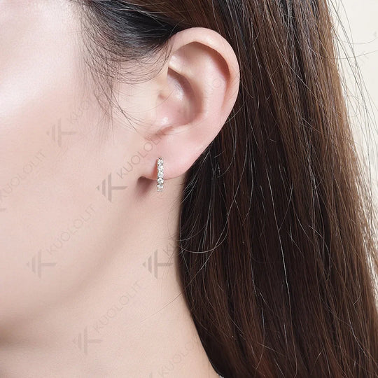 Kuololit Moissanite Earrings for Women 18K 14K 10K Solid Gold White Gold 925 Silver Clip Hoop Square for Party Christmas Classic