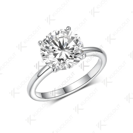 Kuololit 3CT Round Moisssanite Solitaire Ring for Women Solid 585 14K 10K Gold Ring for Anniversary Engagement Gifts Christmas Wedding