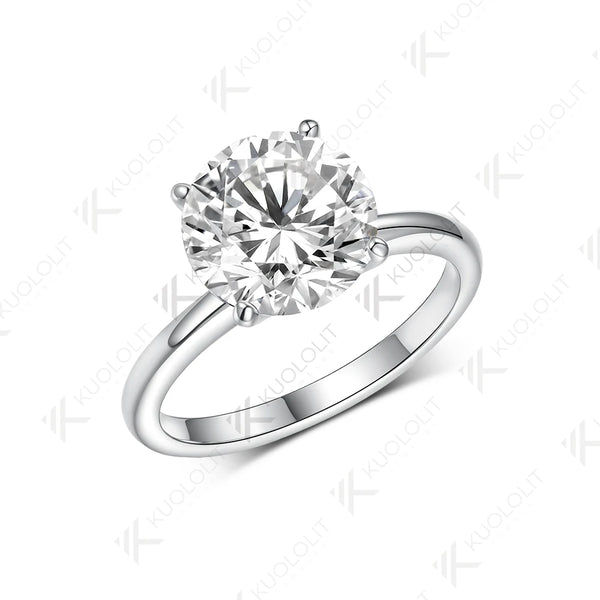 Kuololit 3CT Round Moisssanite Solitaire Ring for Women Solid 585 14K 10K Gold Ring for Anniversary Engagement Gifts Christmas Wedding