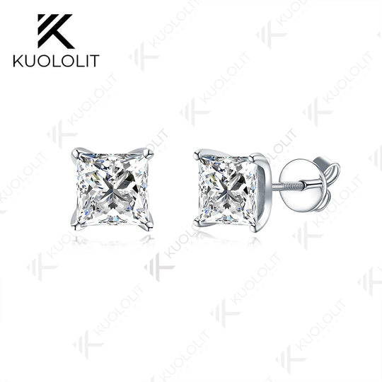Kuololit IGI 2CTW Lab Grown Diamonds Stud Earrings for Women Solid 18K 14K 10K 585 White Gold for Anniversary Christmas Gifts