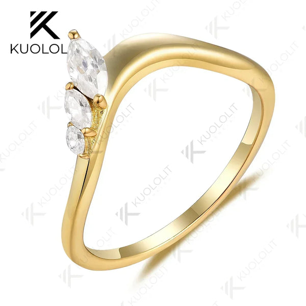 Kuololit 0.45CTW  Lab Grown Diamonds Rings for Women Men Marquise Diamonds Solid 18K 14K 10K Wedding Band for Anniversary Gifts