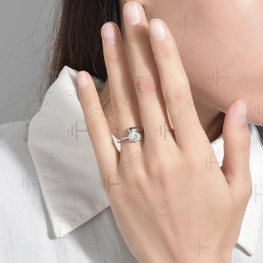 Kuololit 1.5CT Moissanite Rings for Women Solid 18K 14K 10K 585 Gold 925 Silver Oval Cut for Engagement Wedding Party Christmas