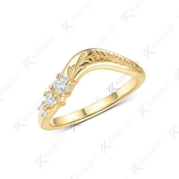 Kuololit 0.2CTW Lab Grown Diamonds Ring for Women Solid 14K 10K Gold Wedding Band Ring for Engagement Gift Anniversary Christmas