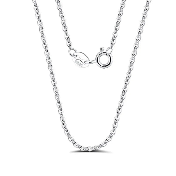 Kuololit Solid 925 Sterling Chain 40cm-60cm Box Chain Necklace for Women Girls Kids Children Christmas Gift Wholesale Jewelry