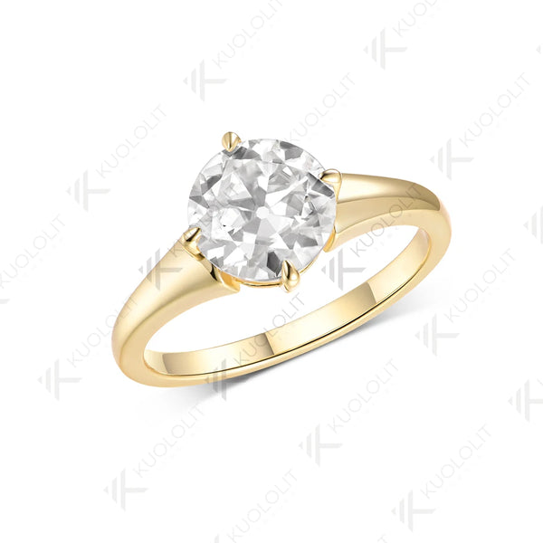 Kuololit 2CT OEC Moissanite Ring Set Ring for Women Solid 14K 10K 585 Yellow Gold Engagement Ring for Christmas Gifts Party