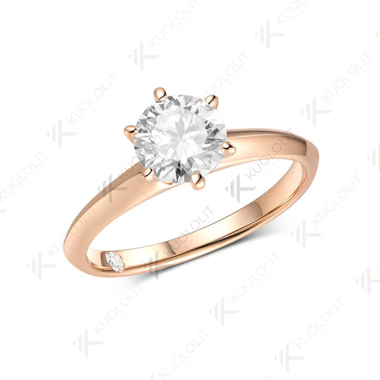 Kuololit 1CT IGI Lab Grown Diamonds Custom Engagement Ring for Women Solid 14K 10K 585 Rose Gold Ring for Christmas Gifts Party