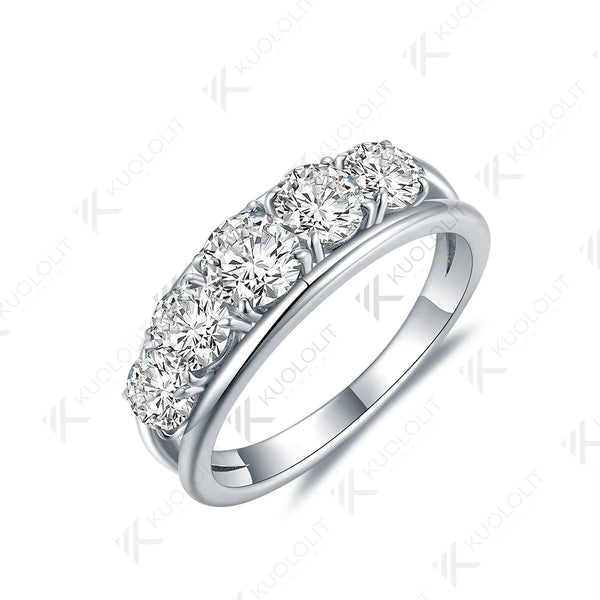 Kuololit 1.9CTW Moissanite Band for Women Men Solid 18K 14K 10K 585 White Gold Engagement Ring  for Christmas Anniversary Gift