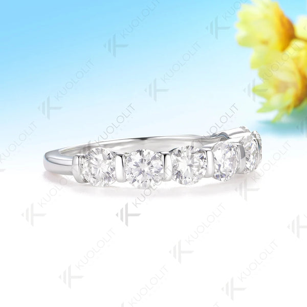 Kuololit 2.1CTW Moissanite Rings for Women Solid 18K 14K 10K 585 White Gold for Wedding Band Ring Engagement Christmas Gifts