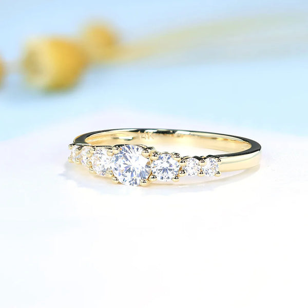 Kuololit 0.66CTW Lab Grown Diamonds Rings for Women Solid 18K 10K Rose Gold for Anniversary Wedding Engagement Classic Vintage