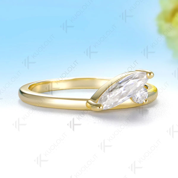 Kuololit Oval Cut Moissanite Cushion Moissanite Rings for Women Solid 14K 10K Yellow Gold for Engagement Wedding Christmas Gifts