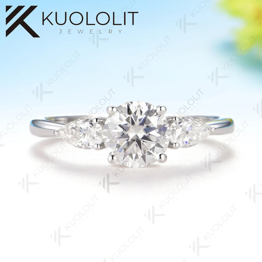 Kuololit 1CT IGI Lab Grown Diamonds Ring for Women Solid 10K 14K 585 White Gold Engagement Rings for Wedding Christmas Gifts