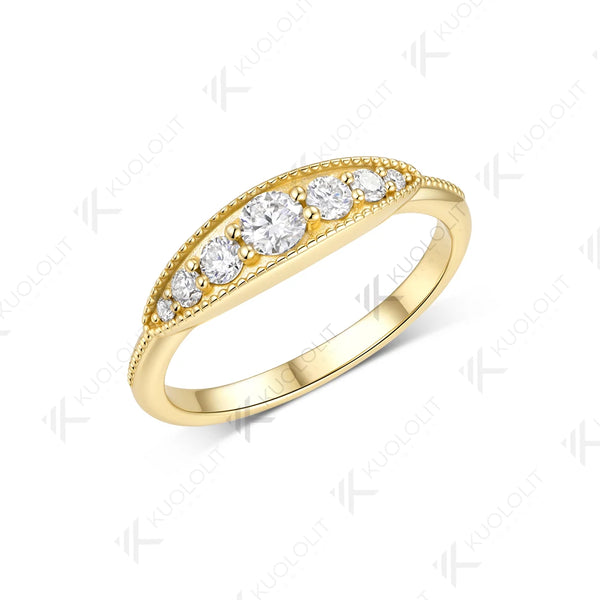 Kuololit 0.32CTW Lab Grown Diamonds Ring Band for Women Solid 14K10K Gold Wedding Band Ring for Engagement Gift Anniversary Christmas