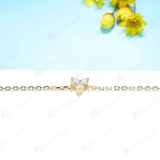 Kuololit Moissanite Bracelets for Women Men 585 18K 10K Adjustable Chains Charm Bracelets for Engagement Party Christmas Gifts