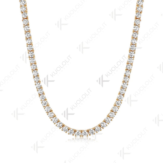 Kuololit 6.5CTW Lab Grown Diamonds 4 Prong Custom Necklace for Women 14K 10K Rose Gold  for Christmas Gifts Anniversary Party
