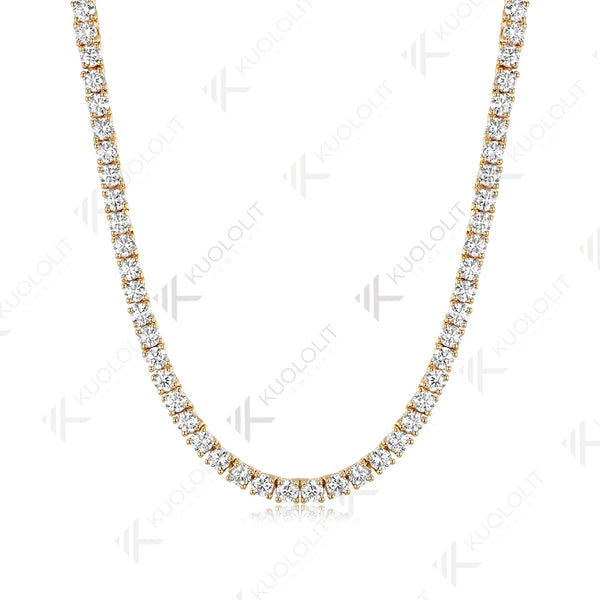 Kuololit 6.5CTW Lab Grown Diamonds 4 Prong Custom Necklace for Women 14K 10K Rose Gold  for Christmas Gifts Anniversary Party