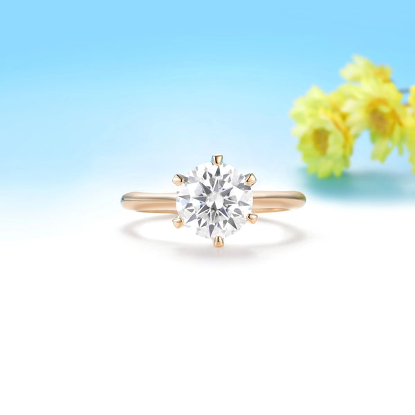 Kuololit 3CT IGI Lab Grown Diamonds Custom Ring for Women Solid 14K 10K Yellow Gold Ring for Anniversary Christmas Gifts Party
