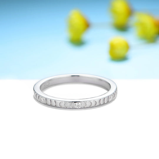 Kuololit Lab Grown Diamond Band Rings for Women Solid 14K 10K 585 White Gold for Engagement Wedding Christmas Classsic New