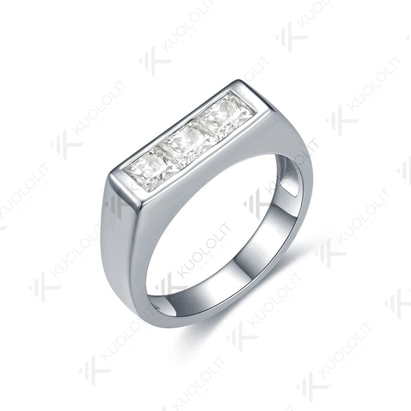 Kuololit 1.2CTW Princess Cut Moissanite Ring for Women Solid 10K 14K 585 White Gold Wedding Bands for Engagement Christmas Gift