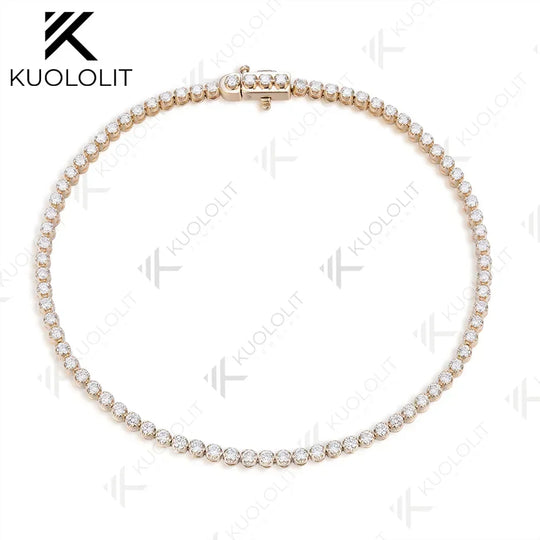 Kuololit 1.4ctw Lab Grown Diamonds Bracelets for Women Men 14K 10K 585 Solid Gold Silver Tennis Engagement Classic Christmas