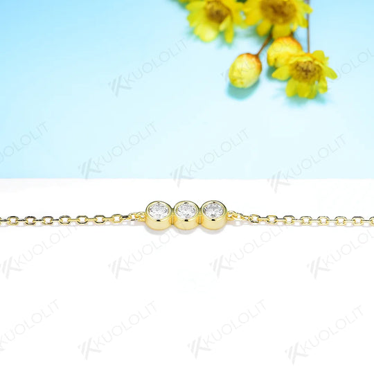 Kuololit Moissanite Bracelets for Women Men 585 18K 10K Adjustable Chains Charm Bracelets  for Engagement Party Christmas Gifts