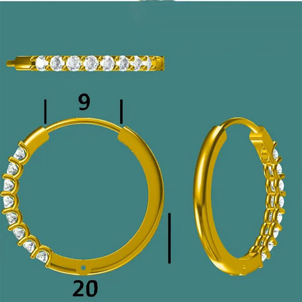 Kuololit 0.54CTW Lab Grown Diamond Hoop Earrings for Women Solid 18K 14K 10K 585 Yellow Gold Earrings for Engagement Wedding